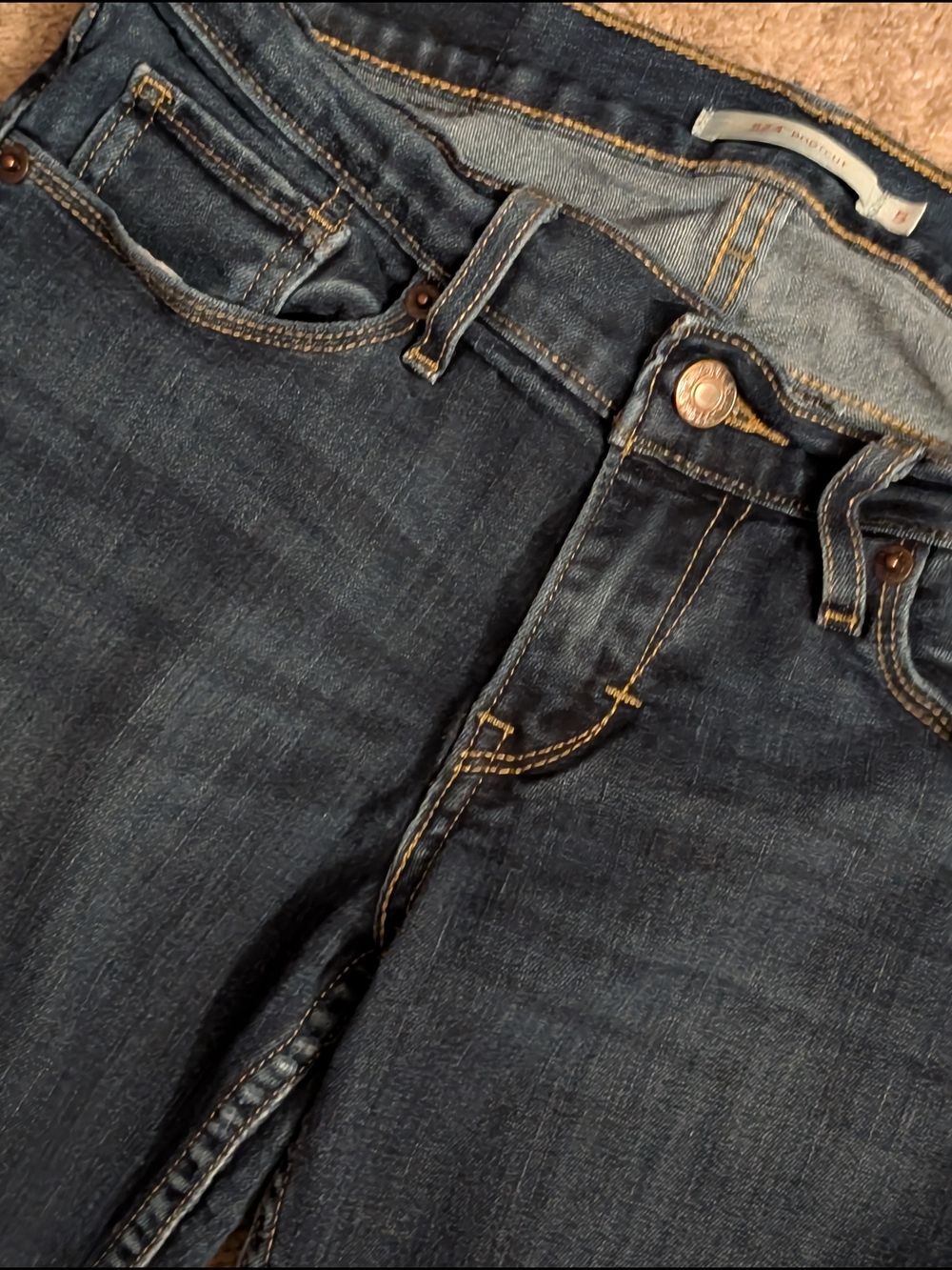 Levi's 524 Dark Wash Boot Cut Jeans Size 5 - Picture 8 of 12